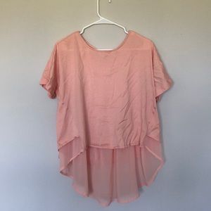 Anthropologie peach top with split back
